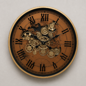 Golden Hour Luxury Designer Watches Wall Clock For Living Room With Moving Gear Mechanism Buy Wall Clock Online - Big (Steel Body)
